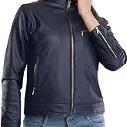 askstar Women's Maroon Faux Leather Jacket with Zip Closure, 53 cm-picture-52