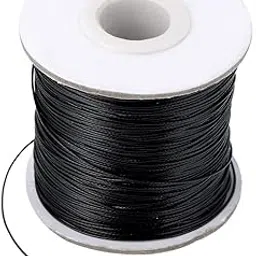 0.5 MM Waxed Cotton Cord Beading String for DIY Jewelry Making Macrame Supplies - Black Color 100 Mtrs-picture-24