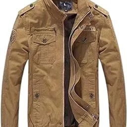 l'monte Men's Imported Military Style Cotton Cargo Jacket with Polyester Lining, Windproof and Warm Casual Outdoor Coat – Perfect for Early to Late Winter-picture-15
