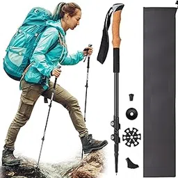 Rexmon Trekking Poles for Hiking - Lightweight Collapsible Walking Sticks with Adjustable Length, Anti-Shock Tips, Foam Grip & Accessories - Hiking Gear for Men & Women - Includes Carry Bag,1 Pcs-picture-16