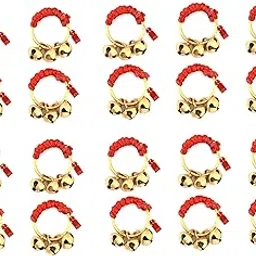 UAPAN Ghungroo Kadi Fingers for Puja Aarti Hand Finger Clapping Ring Cymbals Pooja Bhajan Set Pair Musical Instrument (Red, Red Pack of 10 pair)-picture-29