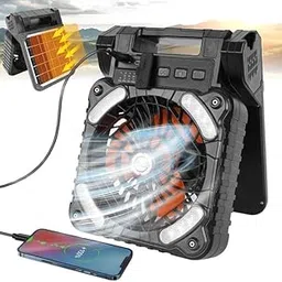 Mishrit Portable LED Solar Fan For Outdoor Camping, Office, Home Used | RV Window Emergency Power | Ultra-thin Easy to Carry | Effective Fan (Multi-color, Pack of 1).-picture-31