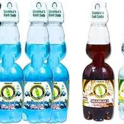 Shankar'a-Goli Soda – Assorted Pack of 6 | Soft Carbonated Drink | 1 x Lemon, 4 x Blueberry, 1 x Jeera Chatka | 6 x 200ml | Contains Added Flavours,-image-97
