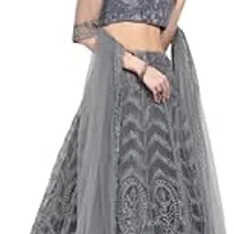 zaalima fashion with z logo ZAALIMA FASHION Women's Semi Stitched Net Silk Lehenga Choli with Embroidered Pattern Unstitched Blouse and Dupatta Set | Women's Lehenga Cholis-picture-25