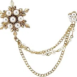 knighthood Pearl Star and Flower with Hanging Chain Brooch for Men-picture-53