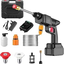 Mossio Cordless Pressure Washer, Portable Battery Power Washer, 12V Rechargeable Battery Electric Pressure Washer, for Car Floor/Garden Cleaning,Watering image 1