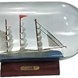 Jtku Handicraft01 Glass Ship Inside Bottle Showpiece Multicolour 5 inch (Length)-picture-15