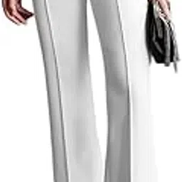 bhagwati silk mill Women's Cotton Blend High Waist Flared Trousers | Slim Fit Office & Casual Wear Pants-picture-36