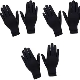 SAZ DEKOR® 3 Pairs Gloves Copper Fiber Spandex Touch Screen Sports Winter Warm-picture-26