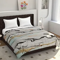 tib TIB® 140 GSM Soft Glace Cotton Duvet Cover Double Bed II Razai Cover II Quilt Cover II Dohar Cover for Double Bed with Zipper. (Gray & Black, Double)-picture-10