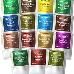 HerbtoniQ Herbal Hair Pack - Natural & Organic | Hair Growth, Dandruff Control, Thinning Hair | Combo Pack of 15 Herbal Powder 40g Each | 600g Total-picture-52