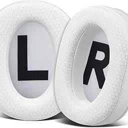 SOULWIT Mesh Fabric Earpads Cushions Replacement for Logitech G Pro, G Pro X, G Prox 2, G Pro X SE Headphones, Ear Pads with Noise Isolation Foam, Added Thickness - White image 1