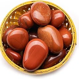 Plus Value Natural Red Jasper Tumbled Stone Pebbles for Vastu Feng Shui Aura Chakra Reiki Healing Crystals Home Office Decor Showpiece Decoration (200-grams, Cane Basket)-image-22