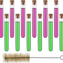 VVS Borosilicate Glass Test Tube with Wooden Cork Stoppers And Brush - Set of 25 (12 test tube, 12 cork) (15X125) For Lab Laboratory, School, College And Professional use-picture-11