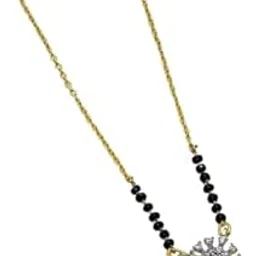 kridaivi Women's Stone Mangalsutra, Crystal Mangalsutra Fancy Diamond Studded Brass Material - Elegant Bridal Jewelry for All Occasions-picture-14