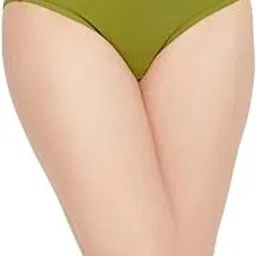 clovia Women's Polyamide Low Waist Outer Elastic Bikini Panty - Green-picture-15