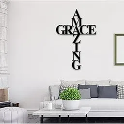 BLIND SHOP Religious Decor, Amazing Grace Metal Sign, Metal God Word Sign, Custom Metal Cross, Amazing Cross, Religious Decor Religious Gifts and Art (45X30X1.5 CM)-picture-23