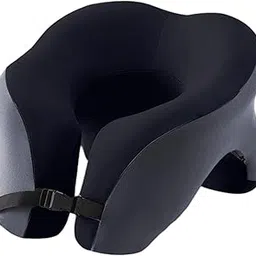 VELURA Memory Foam Travel Neck Pillow Massage Table Cradle Multipurpose Face Cradle black|1 Neck Support Cushion|Travel Pillows| Travel Accessories |Travel-image-5