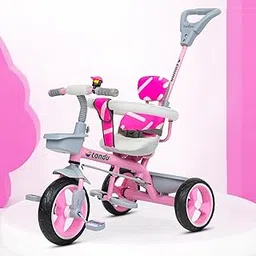 TONDU Tricycle for Baby/Kids with Safety Arm & Seat Belt with Parental Control Tricycle (Pink)-picture-20