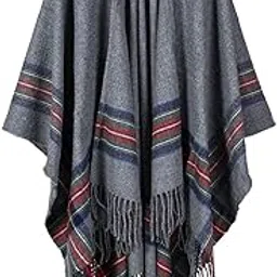 bakerdani Poncho Capes with Hood Pashmina Cardigans Blanket Shawls with Tassels-picture-32