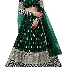 kedarfab Women's Georgette Mirror Embroidery Semi-Stitched Lehenga Choli For Women | Designer | Stylish | Wedding Lehenga For Women (Nova)-picture-33
