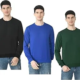 indi weaves IndiWeaves Men's Fleece Warm Solid Round Neck Full Sleeve Sweatshirt for Winter [Pack of 3]-picture-11