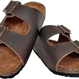 hx london Genuine Waxy Leather Slipon Adjustable Sandals for All Day & Ethnic Wear-picture-12