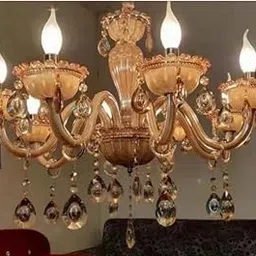 Sanleen Antique Modern Contemporary Glass Chandelier Ceiling Lighting Lamp Hanging Chandelier (6 Lamp) (24 Inch) (Design 10)-image-40