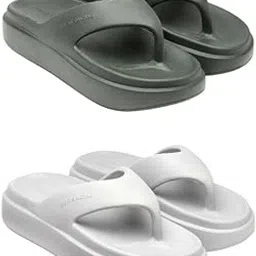 zenwear Extra Soft Classic Casual wear with Flexibility Technology Flip Flop Combo for Women's/Girl's(6111+6108)() image 1