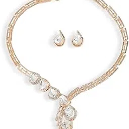 shining diva fashion Necklace Jewellery Set for Women Latest Stylish Design Fancy Crystal (16789s) image 1