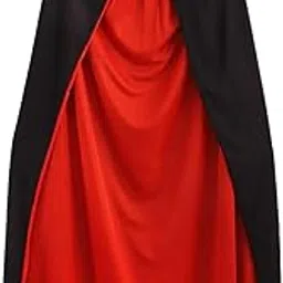 PartyToko Black Vampire Cape, Vampire Costume, Black Cape with Red Collar Adult Children for Halloween Party Carnival Cosplay 140 cm - 1pc-image-26