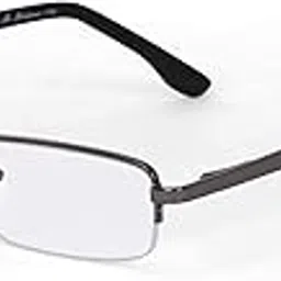 AEC MetalRead Rectangle Half Rim Power Reading Glasses With Pen Clip & Smart Carry Case (+1.25, Black)-picture-10