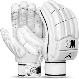 GM 303 Cricket Batting Gloves for Youth Left Handed | Free Cover | Colour : White/Black-picture-32