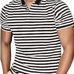jonney Men's Striped Cotton Rich Polo T Shirt | Collar Tshirts | Half Sleeves | Stripe-Regular Fit-640682-picture-34
