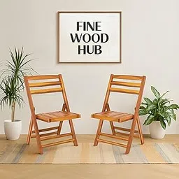 FURNITUREFRY Sheesham Wood Folding Comfort Chair Set of 2 for Living Room & Hall Home Wooden Furniture for Balcony Garden Indoor Outdoor (Honey Finish)-picture-27