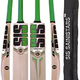 SIS SAINISTARS Green Bat Cricket Bat Full Size Popular Willow Play for Tennis Ball/Rubber Ball/Plastic Ball Wooden bat with Cover-image-10