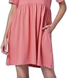 Women Blue Solid Pleated Mini Dress-image-30