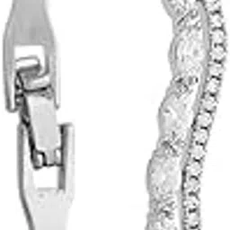 Fashion Jewellery White Rodium Polished Zircon Kada With Locking System |Best For Gifting, Bride, Bridemaids & Special Occasion | Zircon Kada For Women - 413510-image-2