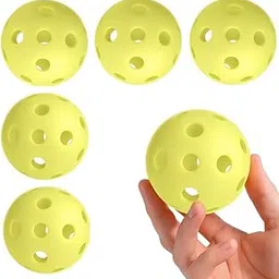 Pick'all Pickleball Balls 6 -Pack - Premium One Piece Construction - 40 Machine Drilled Holes - High Visibility Neon Yellow - Outdoor Play - Compatible with All Pickle Ball Rackets-image-95