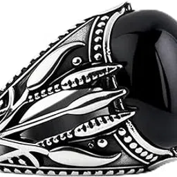 Royal Series - BLACKTHORN REGENT RING - Pure Stainless Steel Men’s Steel-Black-Plated Ring – Statement Luxury Jewelry (Size : 19-21-24)-image-15