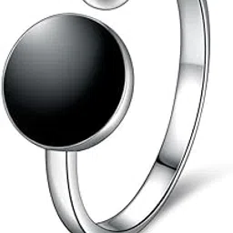 myki Luxuriously poised Stunning Black Adjustable Ring For Women & Girls-picture-36