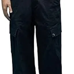 veirdo Men Mid Rise® Lycra Baggy Fit with Button Closure Casual Solid Woven Cargo Pants-picture-30