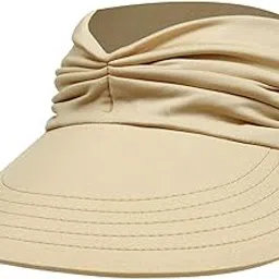 myaddiction Elastic Hollow Top Hats Women Summer Sun Visor Hat for Travel Outdoor Beach Beige-picture-33