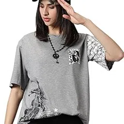 rodzen Women's Cotton Loose Fit Oversized Printed T-Shirt-picture-18
