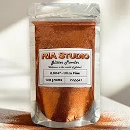 RIA Studio Multipurpose Colorful Glitter Powder Dust for Resin, Nail, Makeup, Candle Making, Painting, Art & Craft (0.004") Ultra Fine (Copper, 100gm Pouch)-image-13