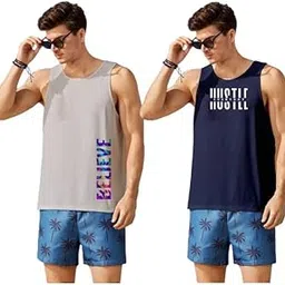 enziko Mens Printed Cotton Regular Fit Round Neck Multicolour Vest (Pack of 2)-picture-29