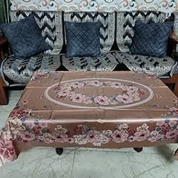 ROYAL - NEST ™ 3D Self Design 2 to 4 Seater (36 INCH x 54 INCH) Printed Jasmine, Brown Color Table Cover-picture-26