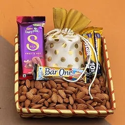 SFU E Com Nutty Chocolate With Almond and Decorative Potli | Ideal for Rakhi, Diwali and Festive Gifting | 317-picture-21