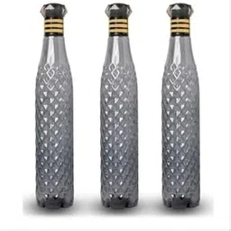 Diamond Cut Design Water Bottle Set, Gold Cap, Unbreakable Plastic, 1000ml, 3 Pieces, Recycled Material-picture-14