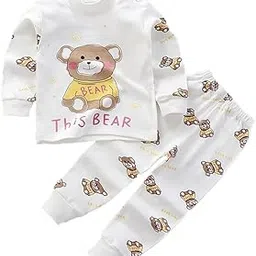 bold n elegant Kid's Cartoon Print Cotton Full Sleeve T-Shirt & Pajama Lower Casual Clothing Set for Infant Toddler Baby Boy Girl-picture-15